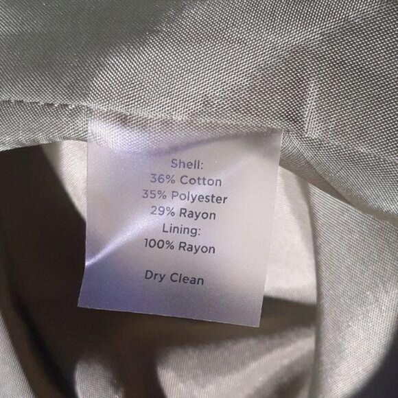 Talbots Blazer Cape Puritan Collar 2 Button Textured Metallic Green Size 10 - Picture 8 of 9